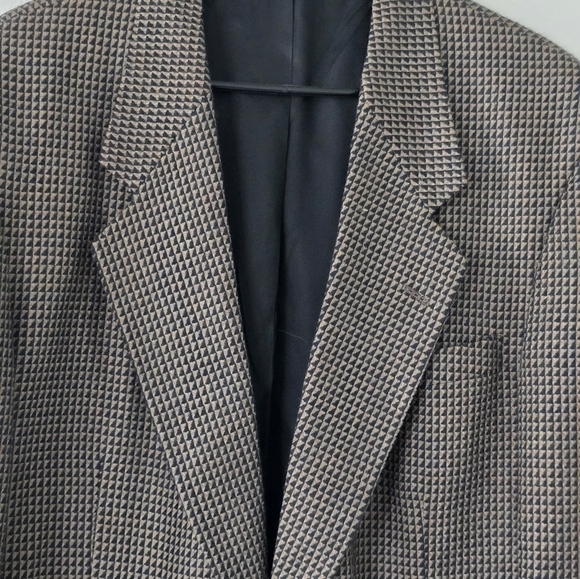 Nino Cerruti Sport Coat Jacket Mens Brown Black 2Buttons Long Sleeve Has holes - Picture 4 of 14